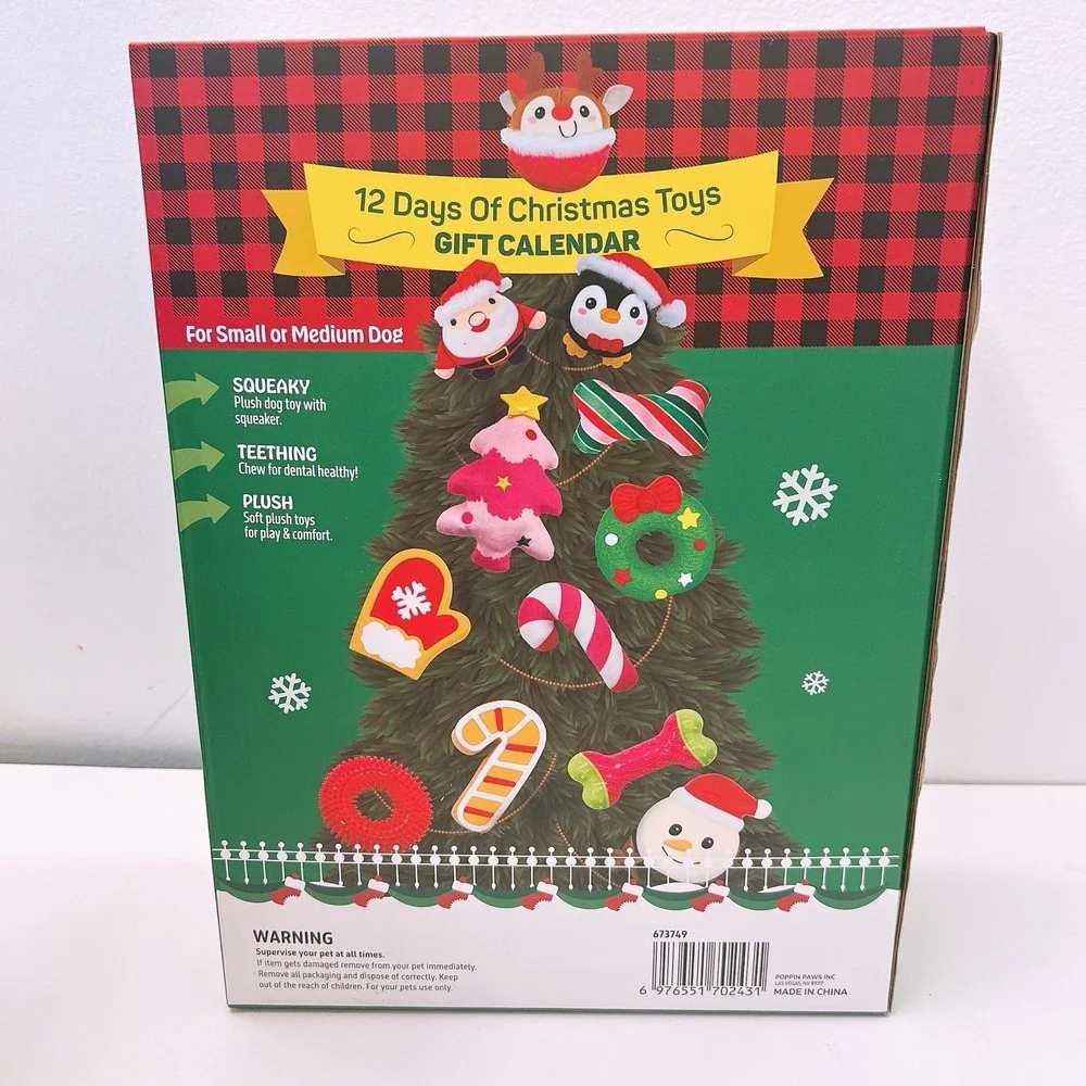 12 Days Of Christmas Toys Gift Holiday Calendar For‎ Dog Size Small Or Medium